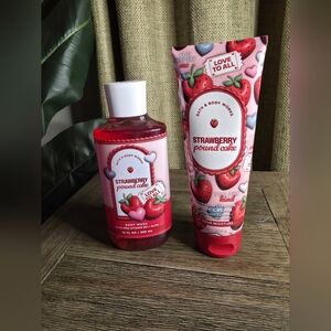 Bath & Body Works Strawberry Pound Cake Body Wash & Cream